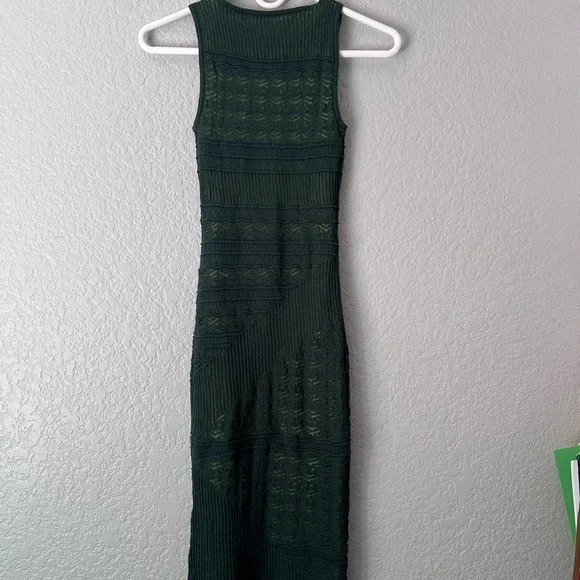 RACHEL Rachel Roy Crochet Knit Overlay Dress in Forest and Lime Green Size XS - Picture 2 of 7